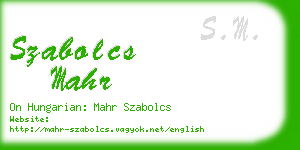 szabolcs mahr business card
